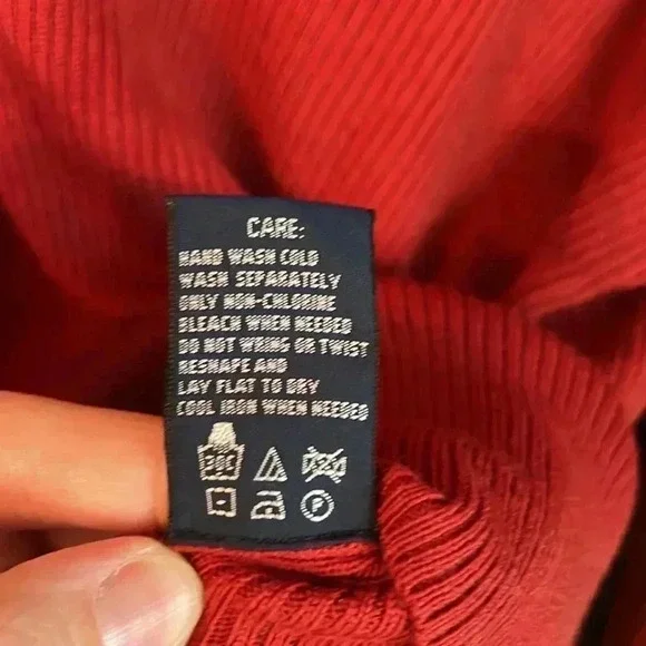 Ralph Lauren Ribbed Wool Red Henley Top Size L - Picture 7 of 7